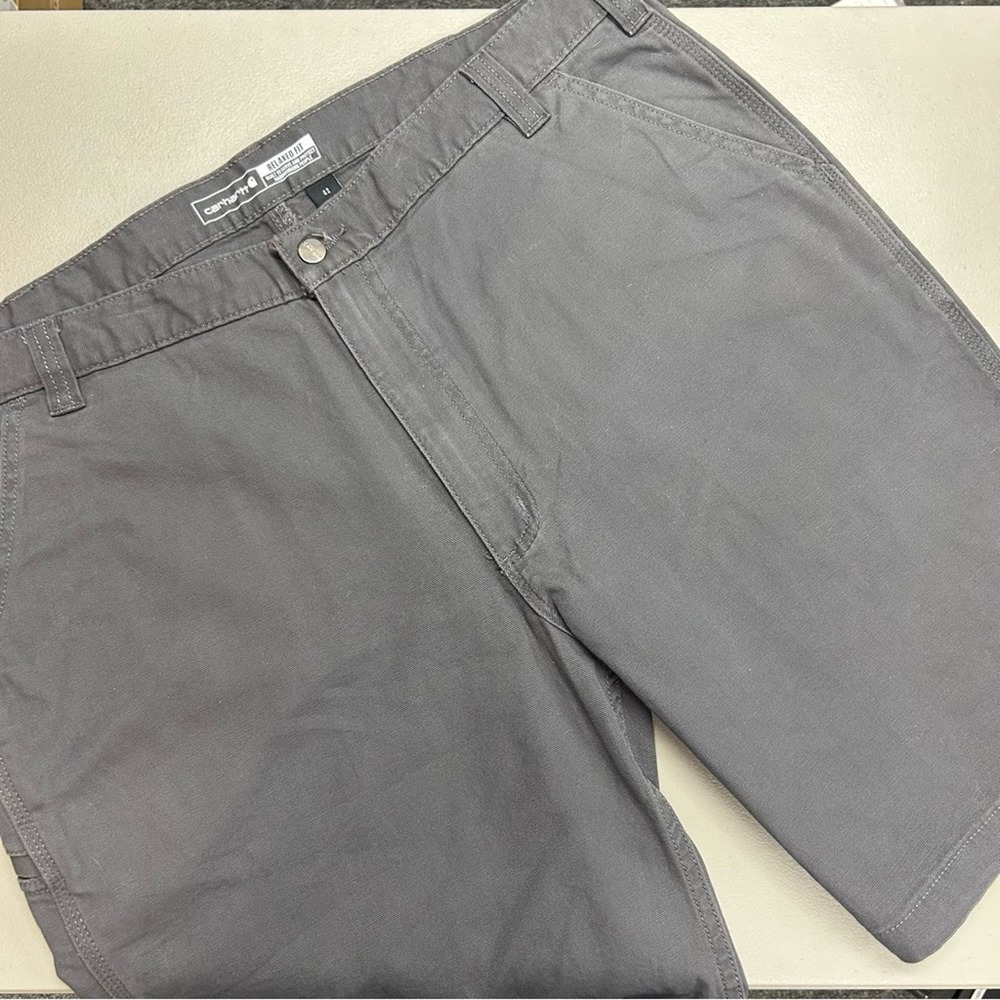 Carhartt Shorts Gray Rugged Flex Relaxed Fit Canvas Work Short Mens Size 42 NWT